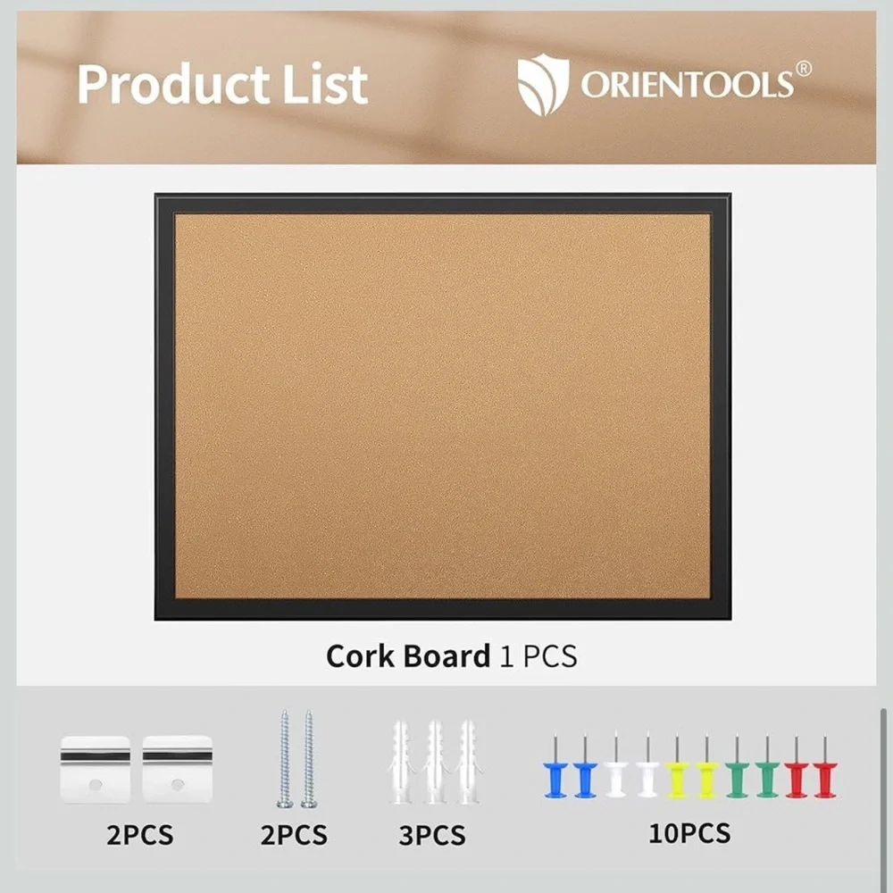 Black Framed Cork Board for Walls